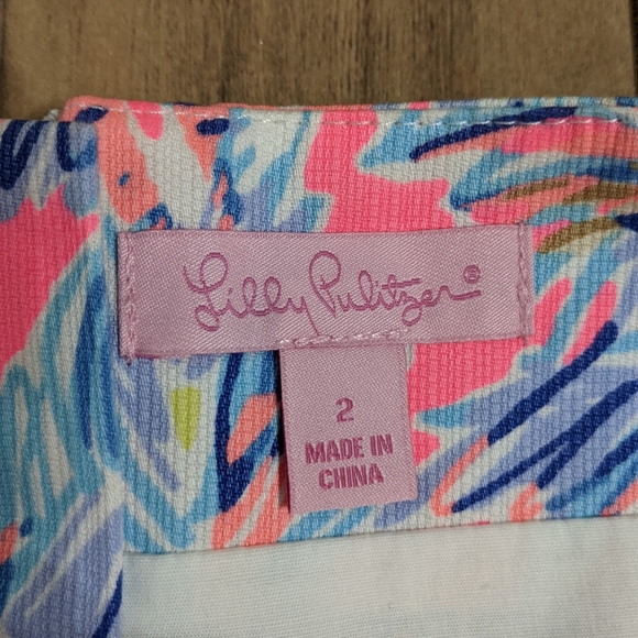 EUC! Lilly Pulitzer January Skort Flamingo Pink Nice Stems Size 2 - Picture 3 of 14